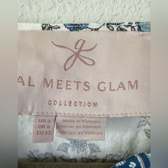 Gal Meets Glam Collection Eden Jumpsuit Women’s Blue Combo Sleeveless Sz 2 Boho - Picture 4 of 7